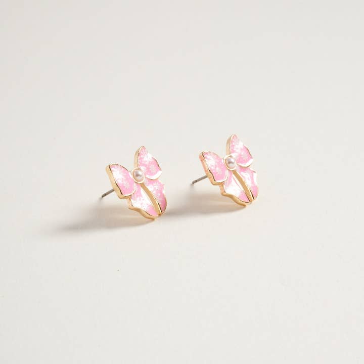 Designature New York - Wholesale Stud/Post Earrings - Christmas Pattern Ribbon with Pearl Post Earrings9