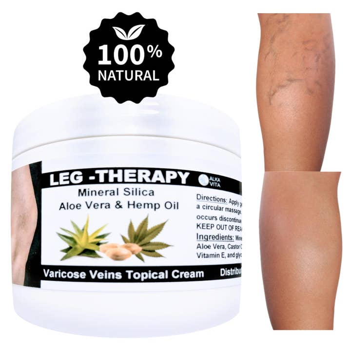AlkaVita – Großhandel Heilsalbe/Balsam/Creme – Creme zur Linderung von Krampfadern zur Beintherapie, Kieselsäure-Hanfsamenöl