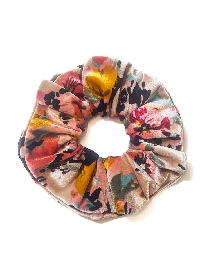 Giant Scrunchie - Velvet Floral Print for wholesale by Iris Atelier