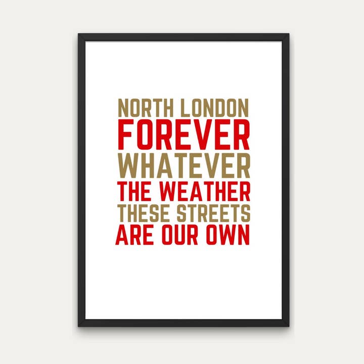 Impresión para siempre del norte de Londres - Decoración del Arsenal Fc, Emirates para venta al por mayor de Littlepapertrailco