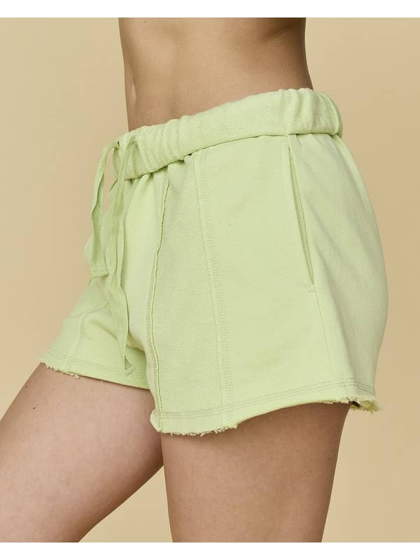 Lime PP18076 - Leilani Rolled Waistband Shorts for wholesale on Faire