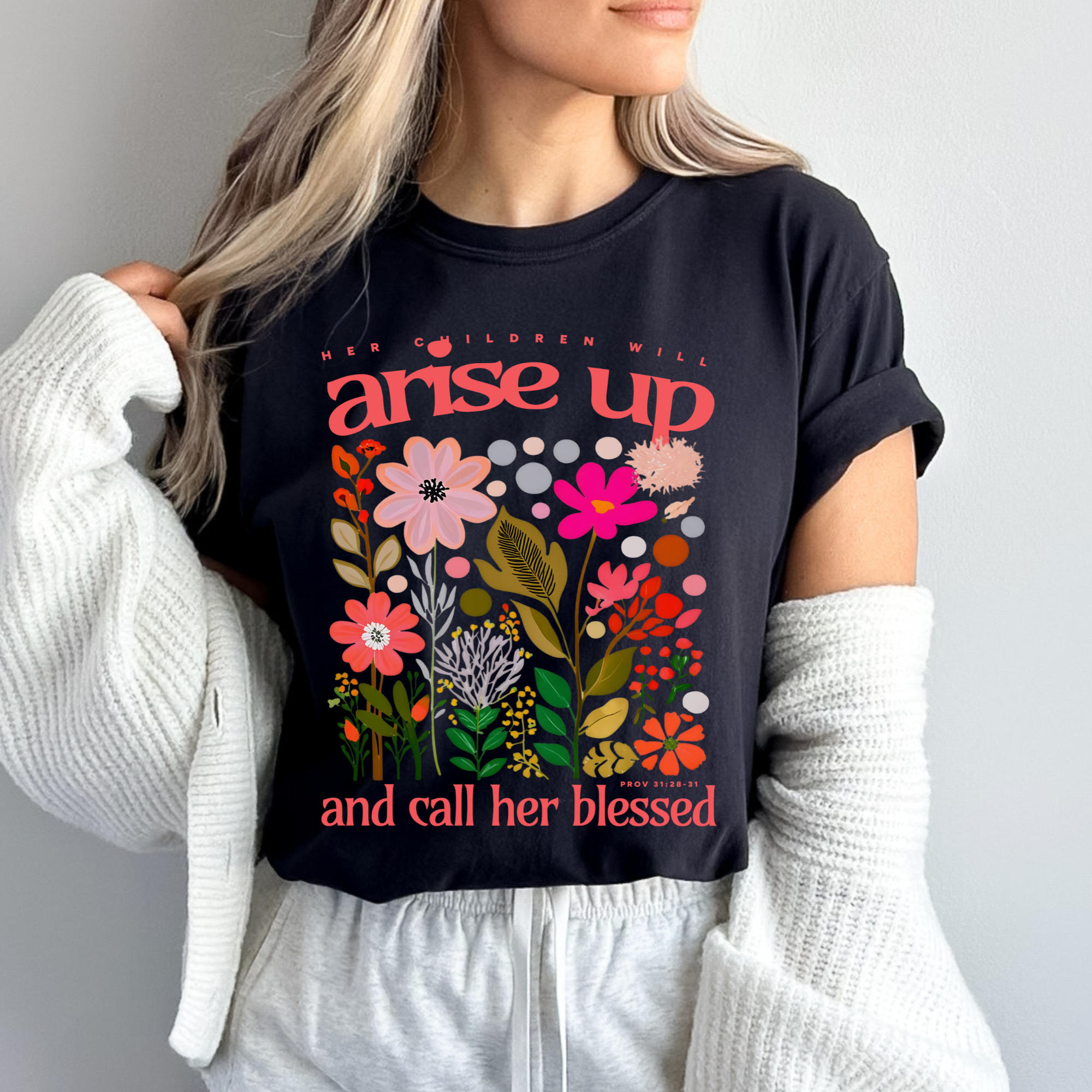 Scripted Pearl - Wholesale Screen Printed T-Shirt - Women's - Mom Bible Verse Comfort Colors Christian Mother's Day Tshirt9