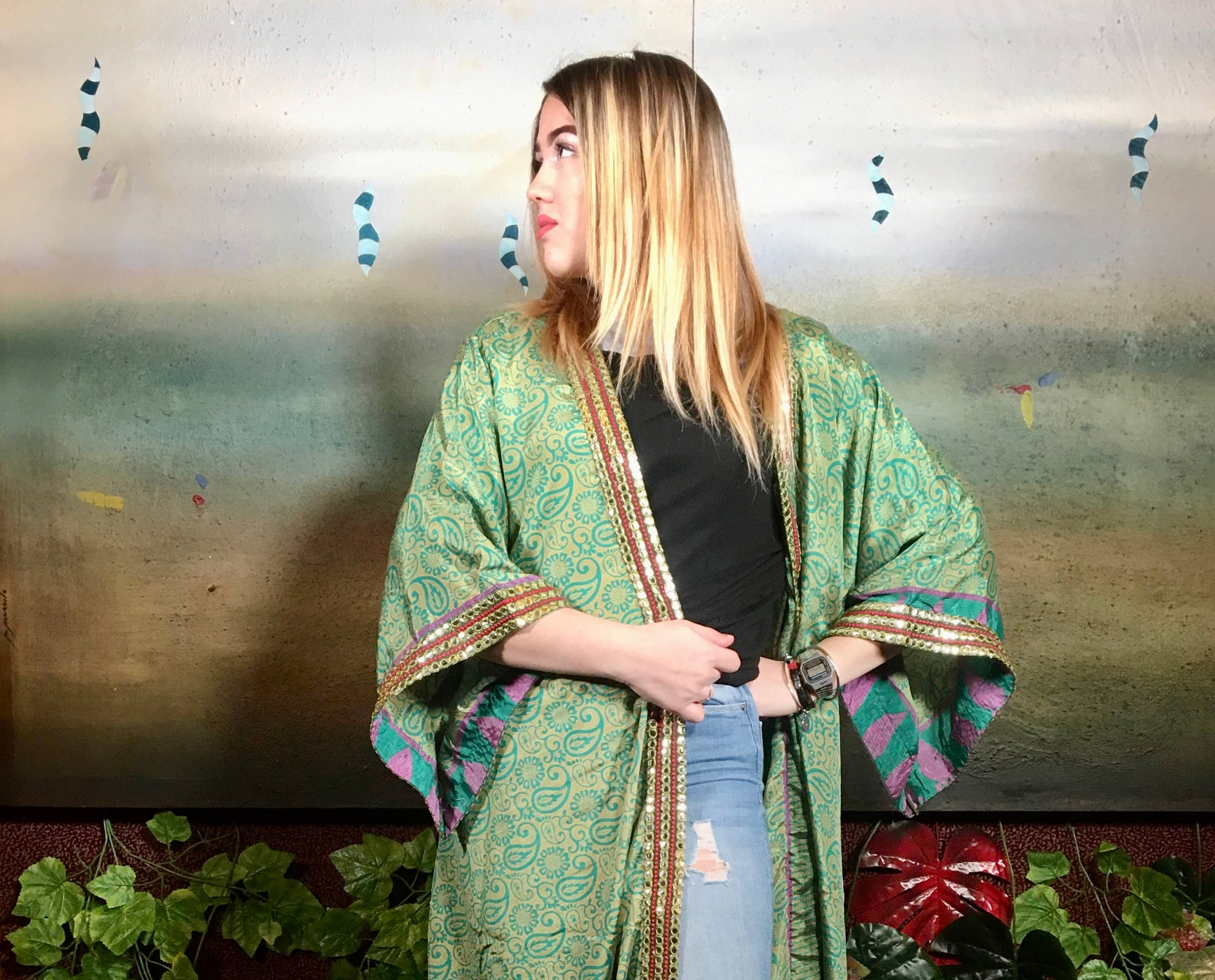 Kinomy – Engroshandel Kimono - Dame – Pakke med 10 lange kimonoer til kvinder med japanske ærmer13