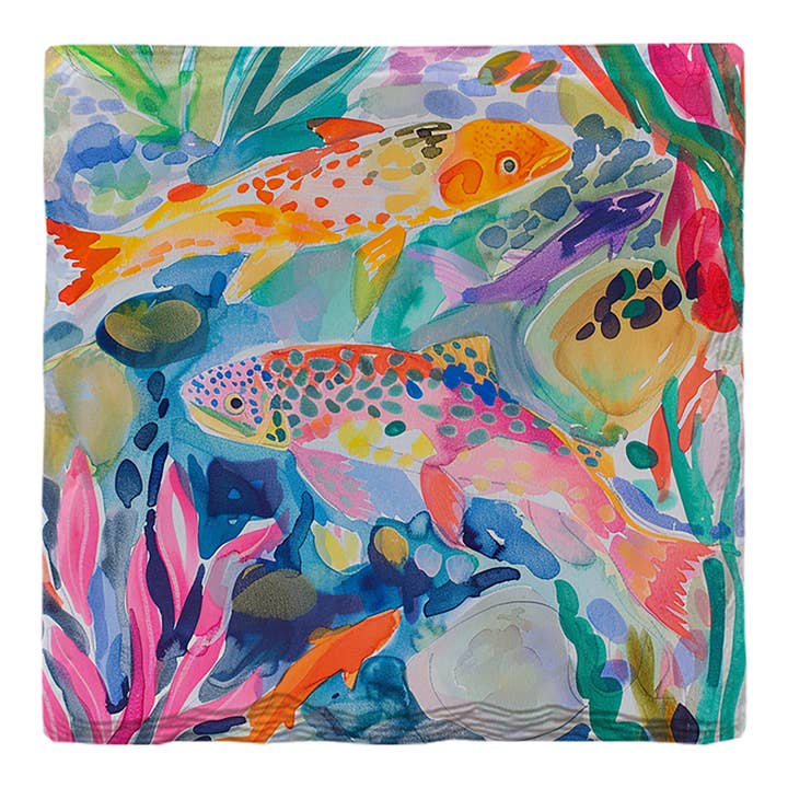 Whimsical Rainbow Trout | Drink Coaster for wholesale by Mill Wood Art