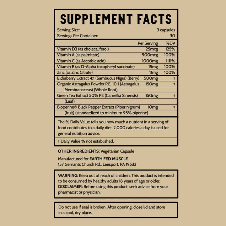 Earth Fed Muscle - Wholesale Oral Supplement/Vitamin - Earth Fed Armor Immune Support6