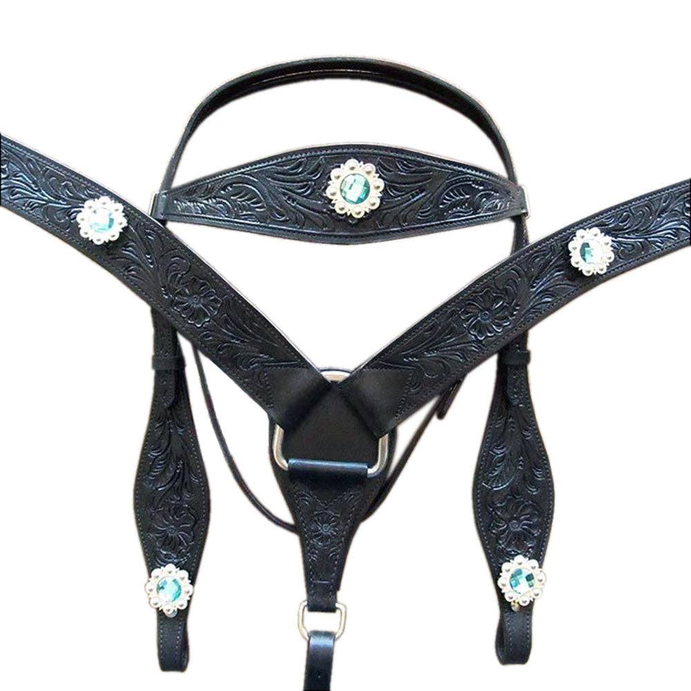 HILASON - Wholesale Horseback Riding Gear - HILASON Western Horse Headstall Breast Collar Set Tack Genuine American Leather | For Horses Headstalls231