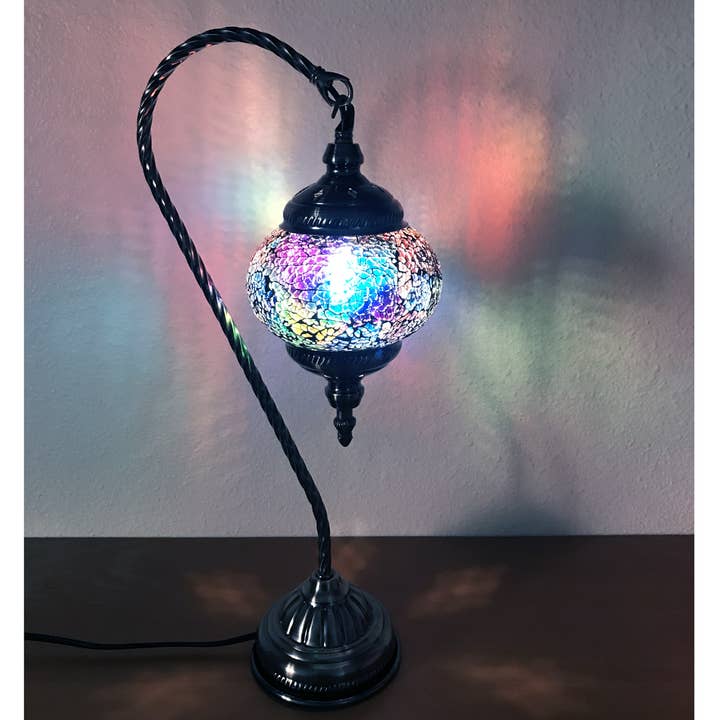 SILVERFEVER Mosaic Lamp Swan Neck Lantern Deep Blues for wholesale by Silver Fever