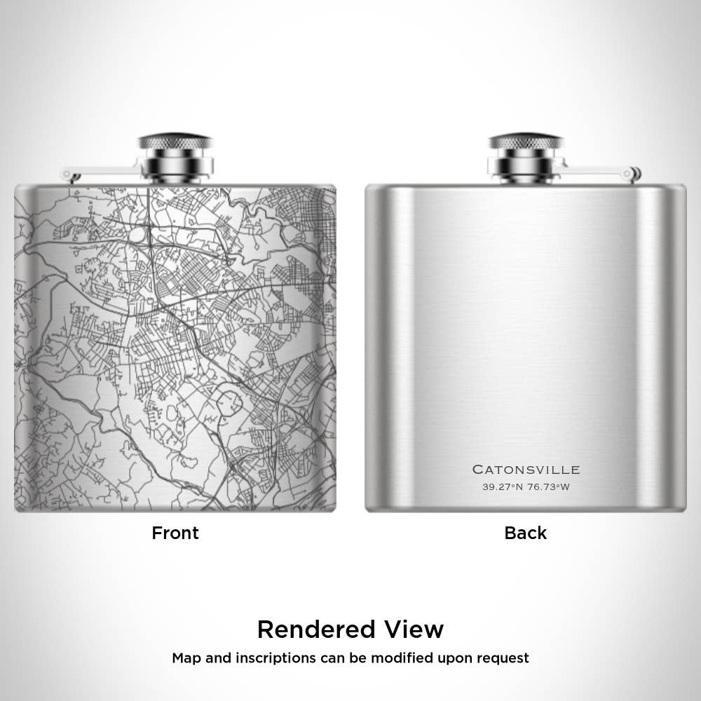 JACE.design - Wholesale Flask - Catonsville MD Map Hip Flask1