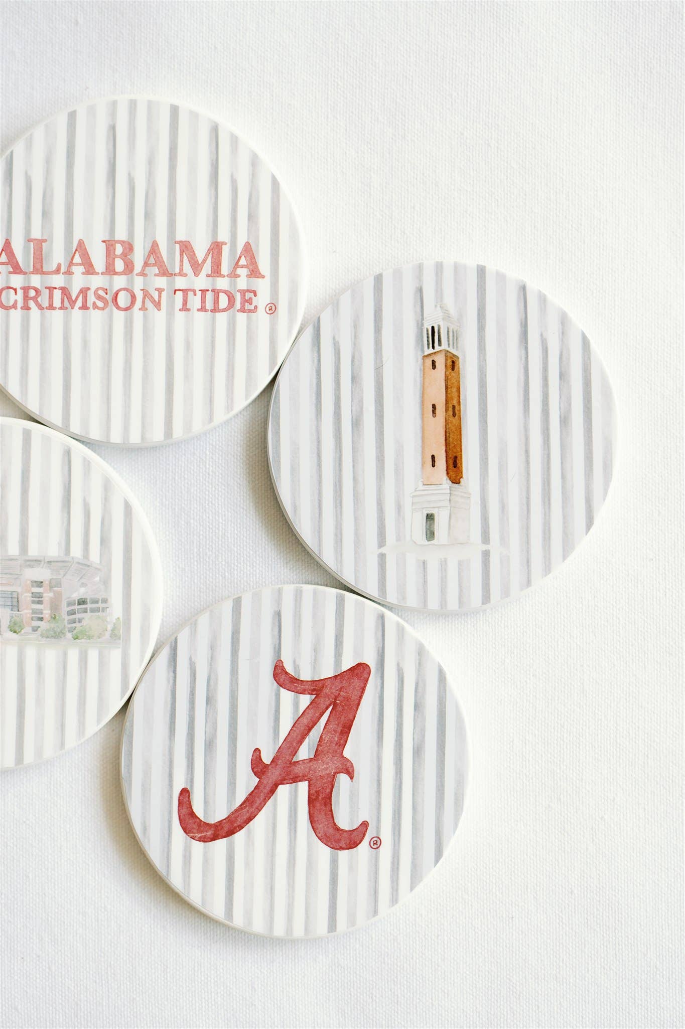 Gracefully Made Art - Wholesale Coasters - Ceramic Alabama Striped Coasters2