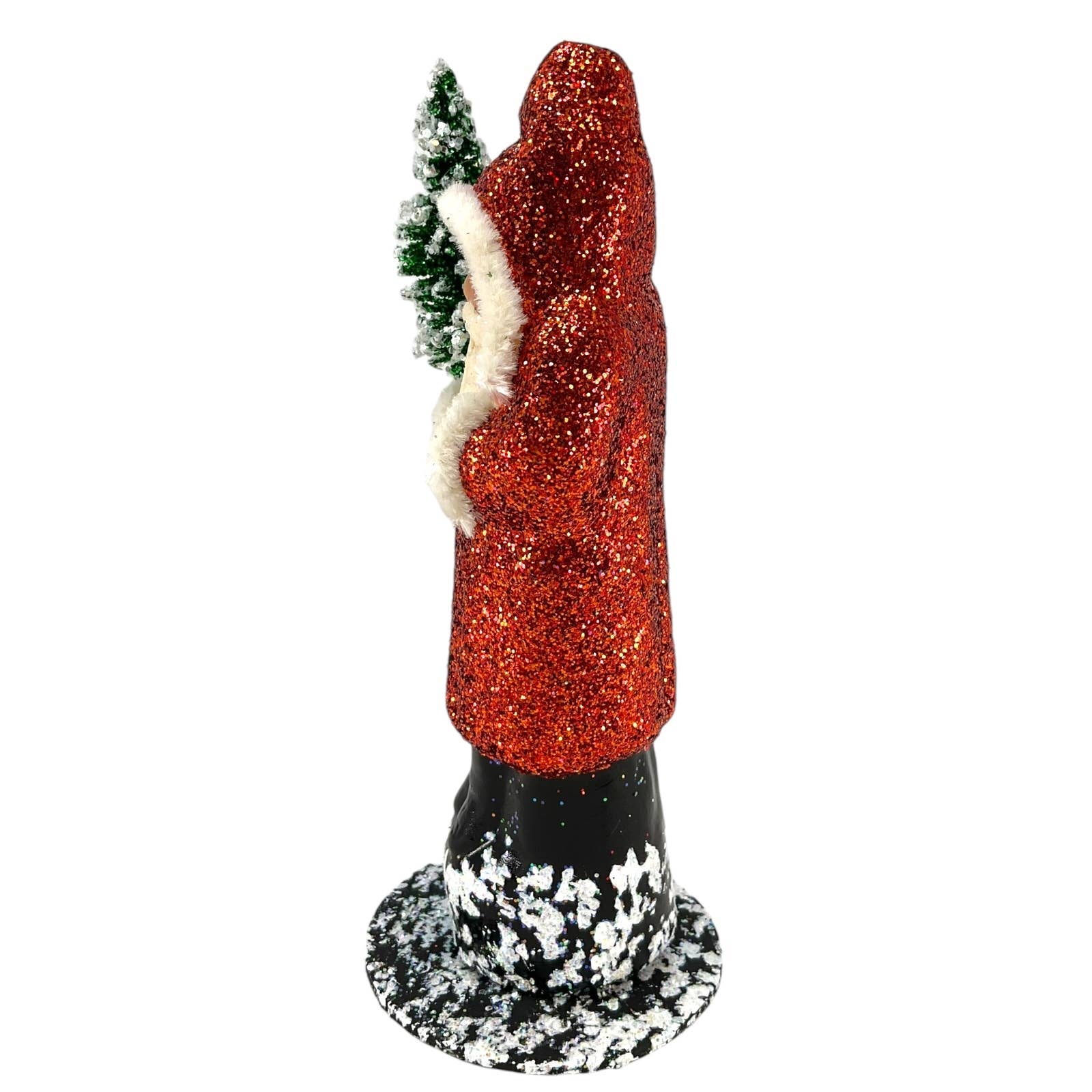 Pinnacle Peak Trading - Wholesale Christmas Decoration - Ino Schaller Copper Red Glitter Santa German Paper Mache3