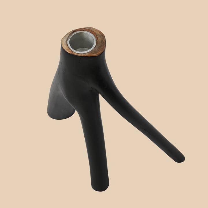 Bazar Bizar Living - Wholesale Candle holder - The Triple Twig Candle Holder - Black1