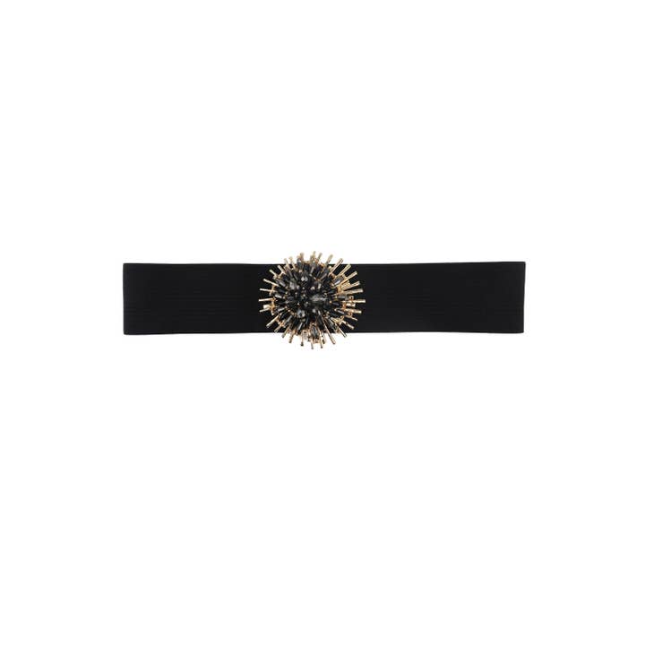 PHANIE MODE - Wholesale Belt - Women's - Elastic belt with gold buckle and rhinestones C-23182