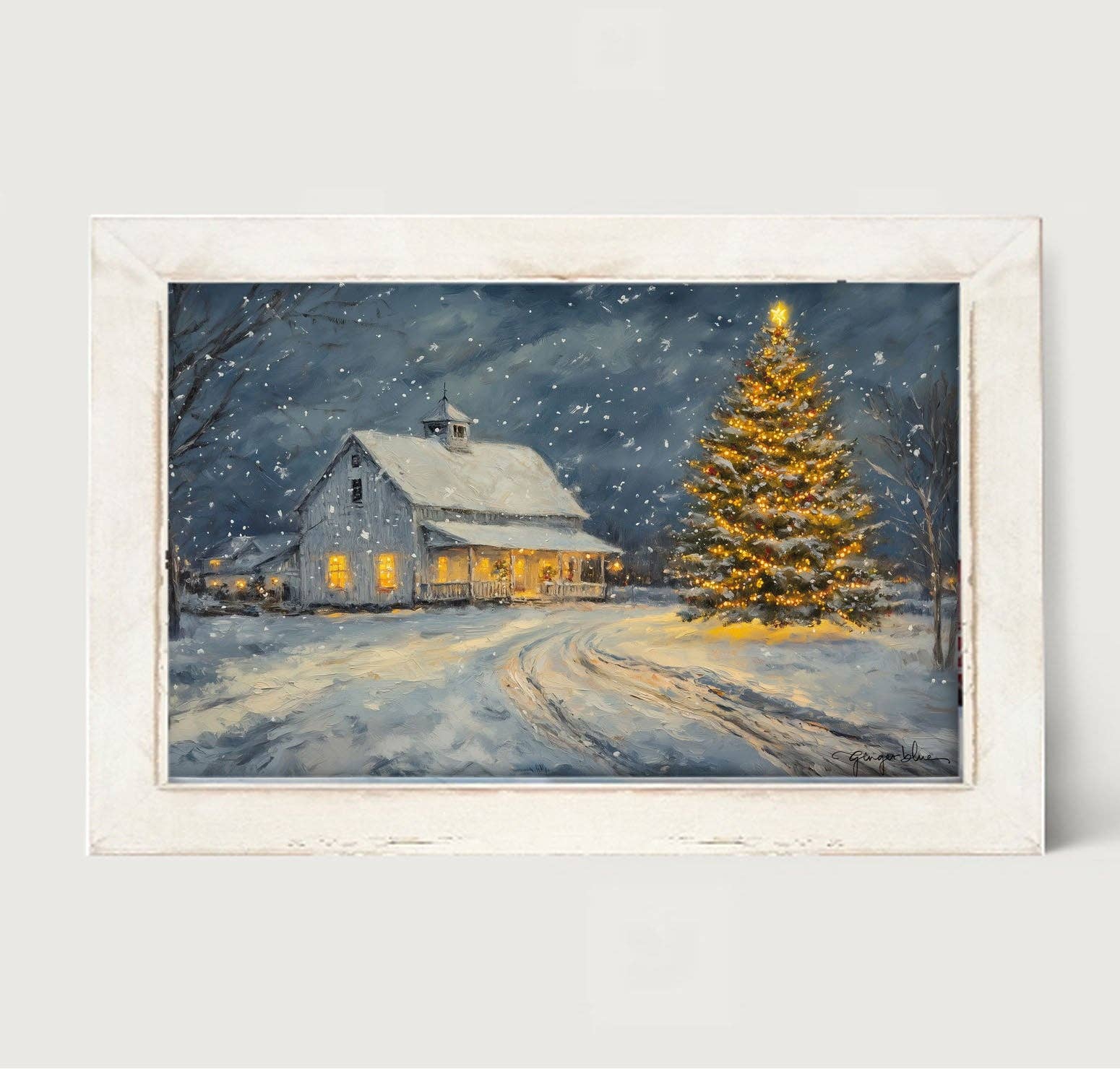 ginger blue - Wholesale Christmas Wall Art - Christmas in the Country - Horizontal Frame6