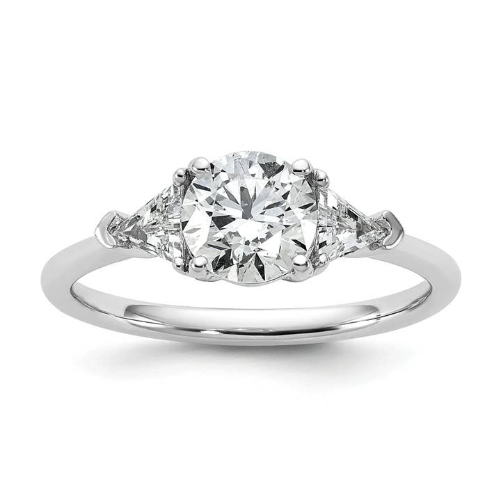 14K White Gold Lab Grown Diamond 3-Stone Engagement Ring for wholesale by Fine Diamond