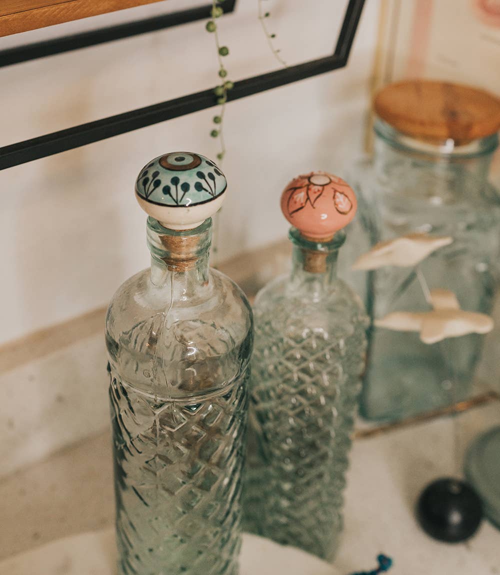 Matr Boomie Fair Trade - Wholesale Wine Stopper - Jalini Wine Stopper Cork - Hand Painted Ceramic, Assorted2