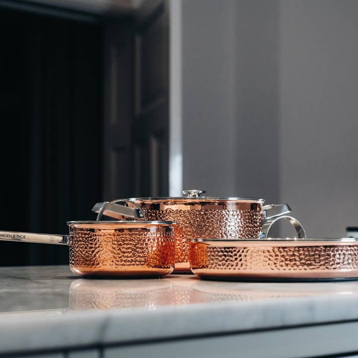 Vargen & Thor – Großhandel Kochset – MILLNER.1 - Set, 3-teilige Pfannen in echtem Kupfer1