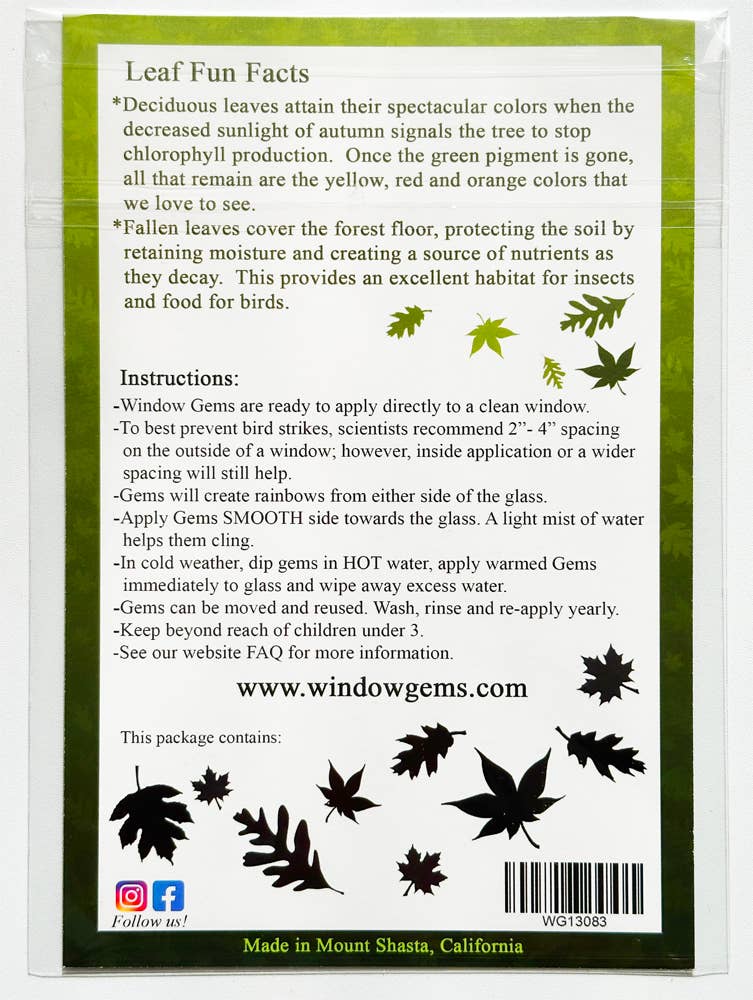 Window Gems - Wholesale Zonnevanger - Gemengde Bladeren Raamstickers - Prismatische Kleefstickers, Red Vogels5