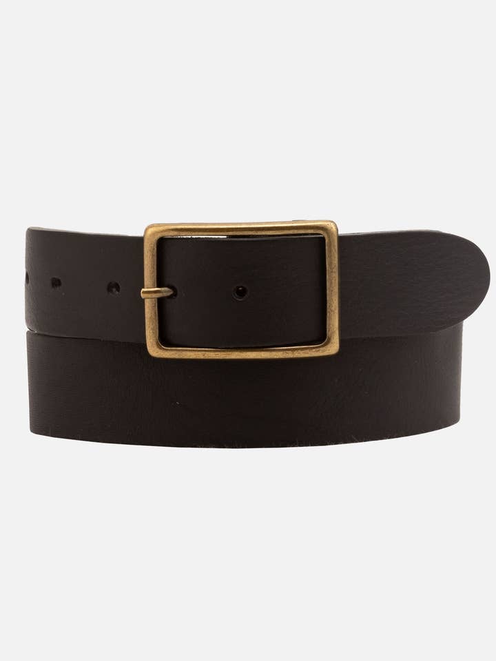 May | Gold Buckle Casual Full Grain Leather Belt Women for wholesale by Amsterdam Heritage Leather Belts, Bags, Jackets & Apparel