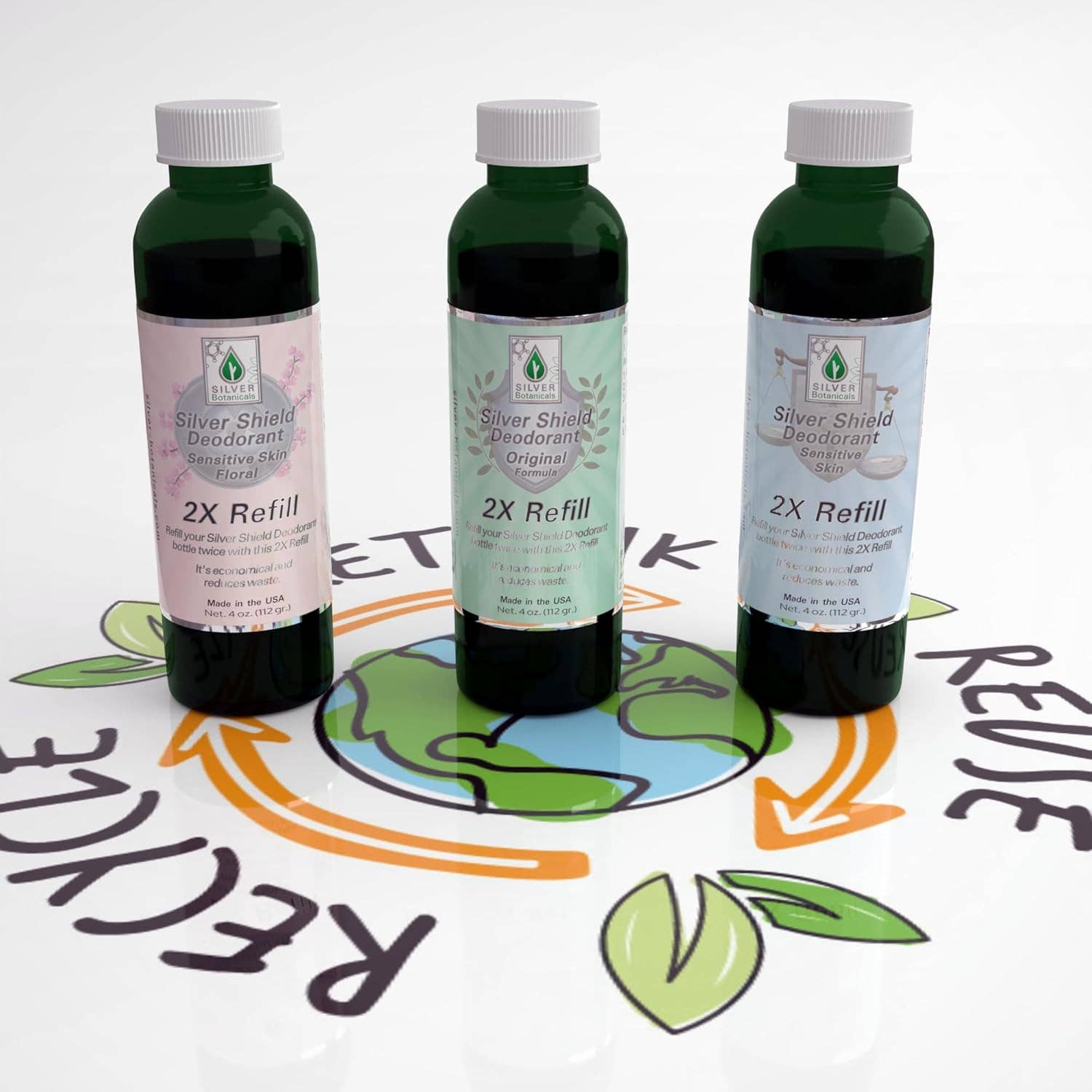 Silver Botanicals - Wholesale Deodorant - Unisex - Silver Shield Deodorant, 2x Refill, 4 oz.5