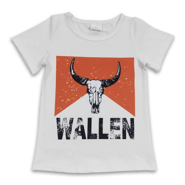 Bull skull short sleeves western girls shirt for wholesale by Yawoo Garments