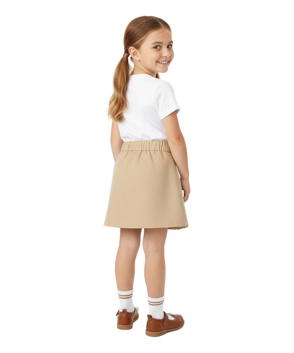 Girl Pleated Uniform Skirt Scooter Khaki 4/5-16 for wholesale on Faire7