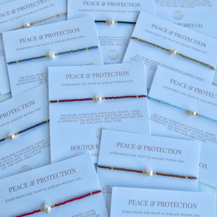 Boutique Suarez Co. - Wholesale Beaded Bracelet - Manifest Peace - Pearl Bracelet60