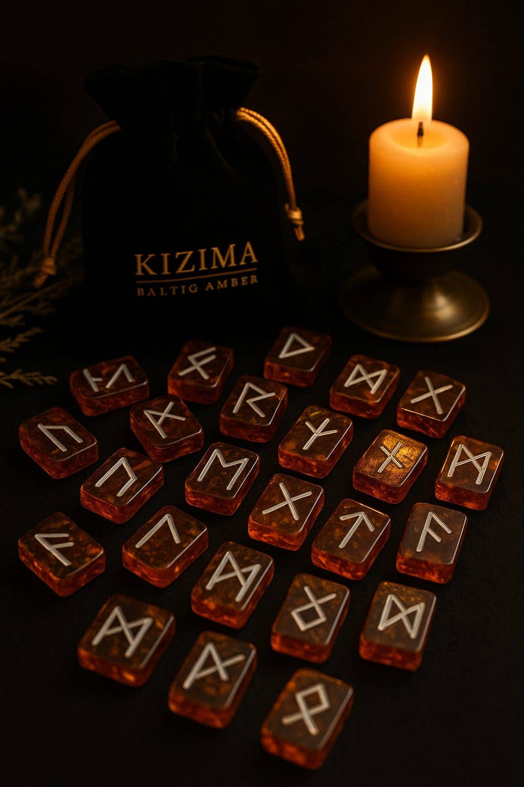 KIZIMA – wholesale Spiritual stone/crystal – USA Baltic Amber Rune Set - Spiritual Gift Rune Amber stones set Handmade in New York from Baltic amber2