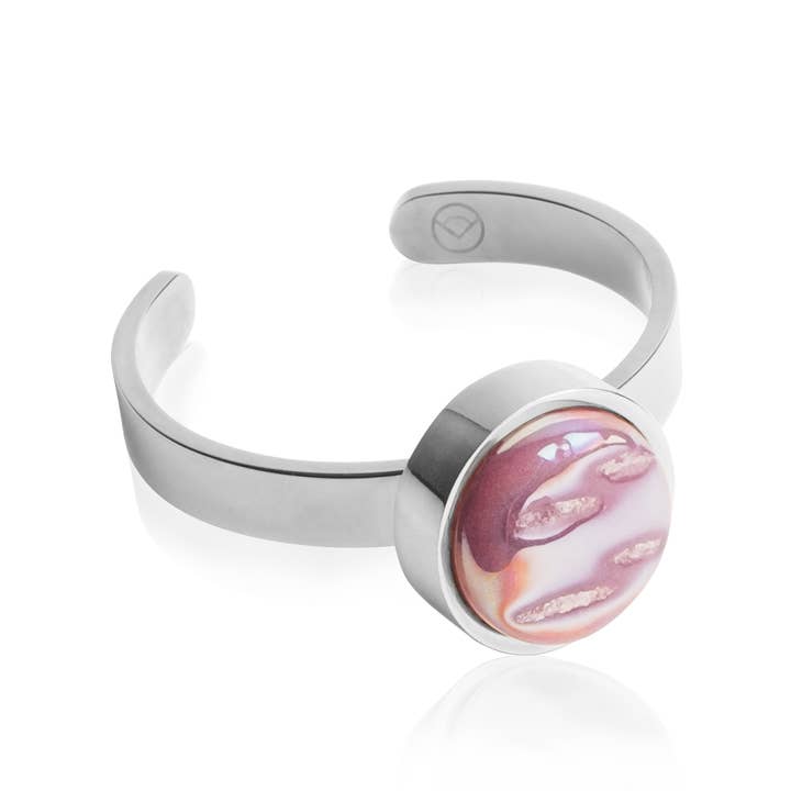 Anel ajustável com pedra • 8mm • prata/quartzo rosa por atacado de ALEXASCHA