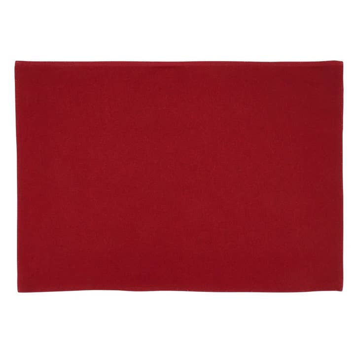 Fennco Styles - Wholesale Placemat - Ho Ho Ho White Red Cotton 14x20 Holiday Placemat2