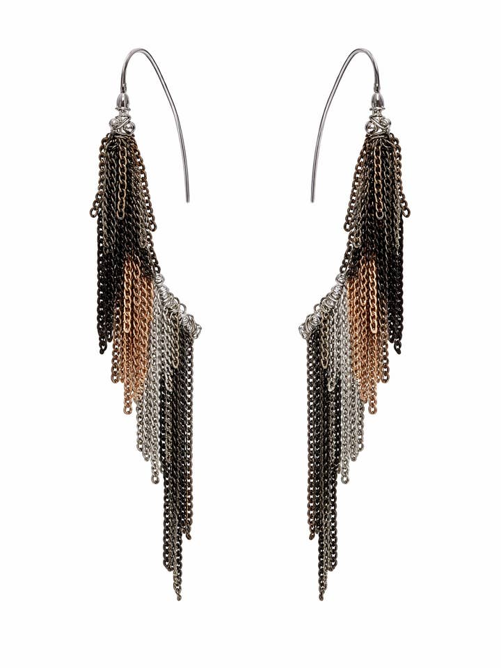 Shadow Drift Multi-Chain Earrings for wholesale by Le Zohar