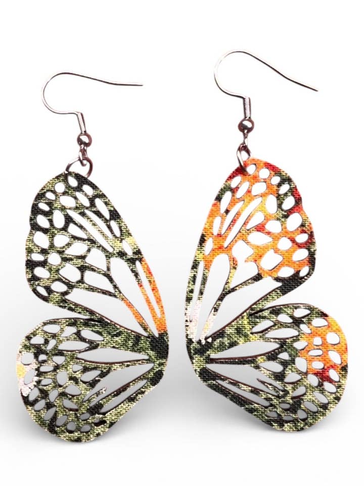 Large Reloved Green Butterfly Earrings for wholesale by Comer Teng Studio