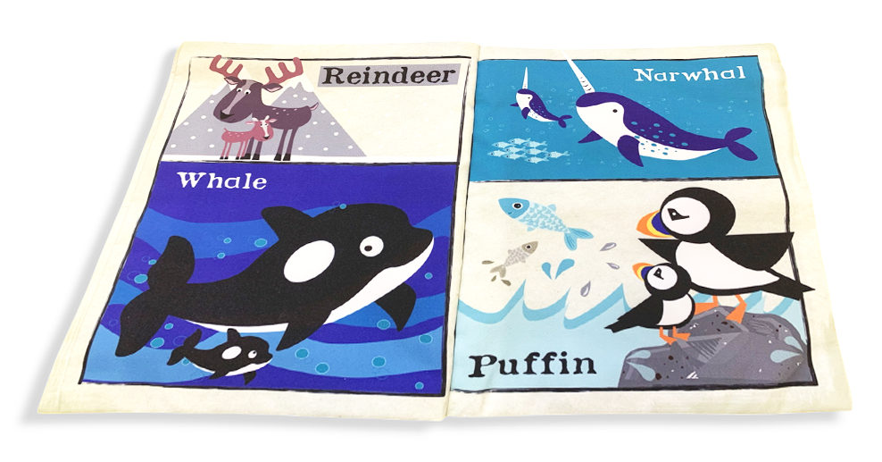 Jo & Nic's Crinkly Cloth Books - Wholesale Baby & Toddler Book (0-2) - Nursery Times Crinkly Newspaper - Arctic Animals2
