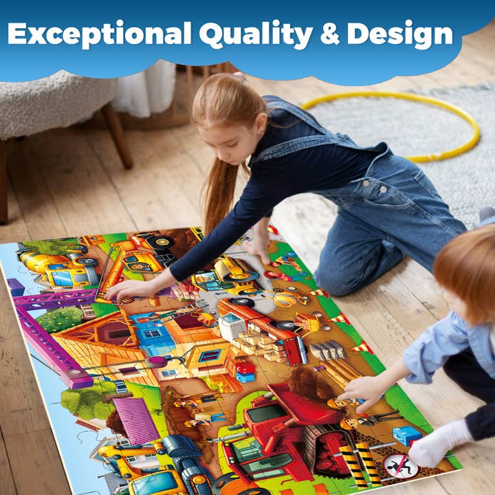 QUOKKA - Wholesale Puzzle - Kids - 2x3 FT Giant Floor Puzzles for Kids | Construction