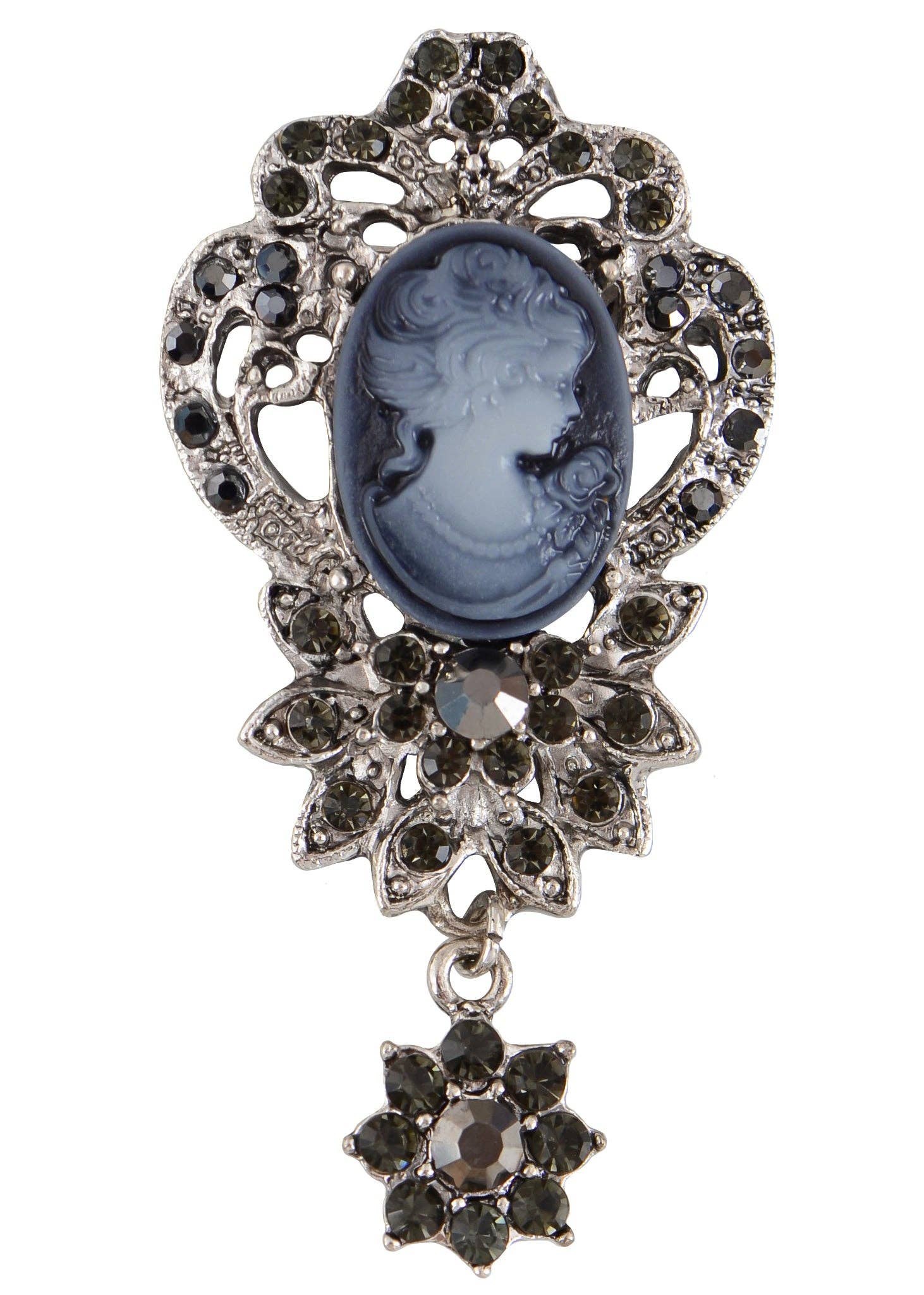 AK Brand - Wholesale Brooch - Vintage Crystal Rhinestone Victorian Cameo Brooch Pendant6