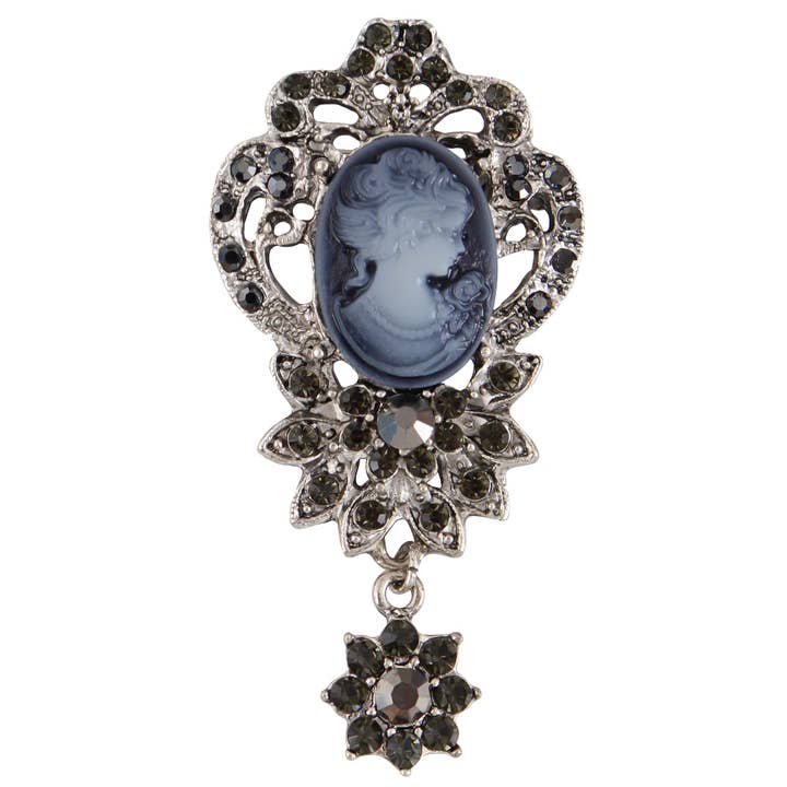 AK Brand - Wholesale Brooch - Vintage Crystal Rhinestone Victorian Cameo Brooch Pendant6