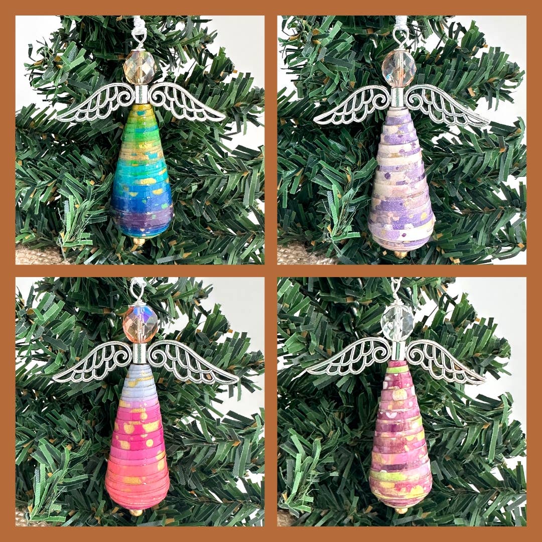 Allison Lake Handmade - Wholesale Ornament - Handgeschilderd engelenornament voor de kerstvakantie | Starter Pk3