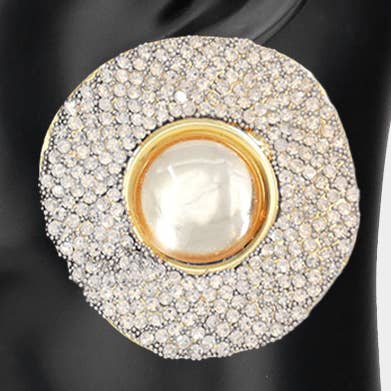 Perlenzentrierte, mit Strasssteinen verzierte Ohrringe für den Großhandel von Sensibling Corp.