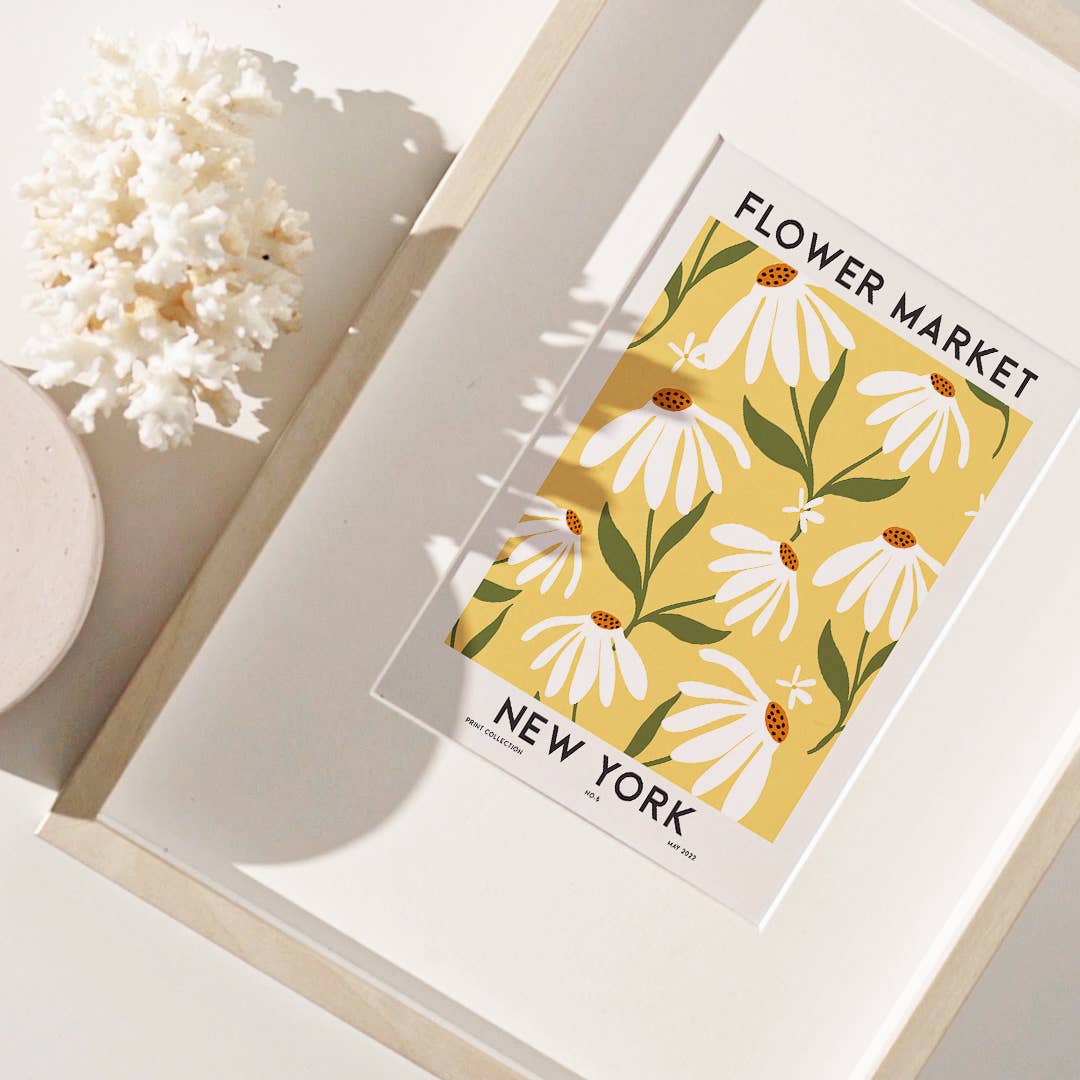 Sugar & Canvas – wholesale Art print – Flower Market New York Colorful Botanical Art Print FM782