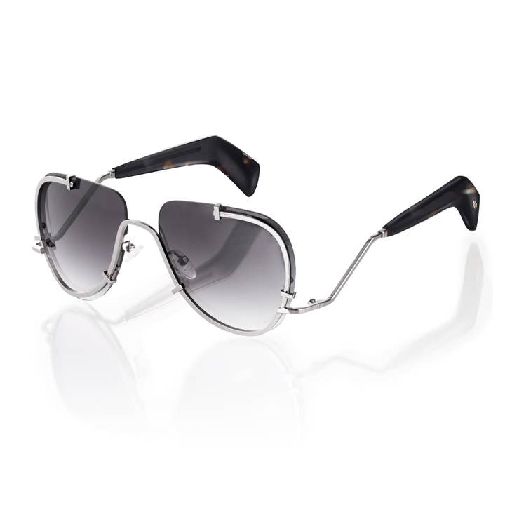 'NOAH' Designer Sunglasses in Black/Silver for wholesale by FRIDAY FELLOWS