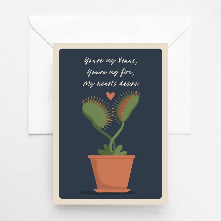 És a minha Vénus - Cartão Geek - Cartão Nerd - Armadilha de Vénus por atacado de Katiebird Prints