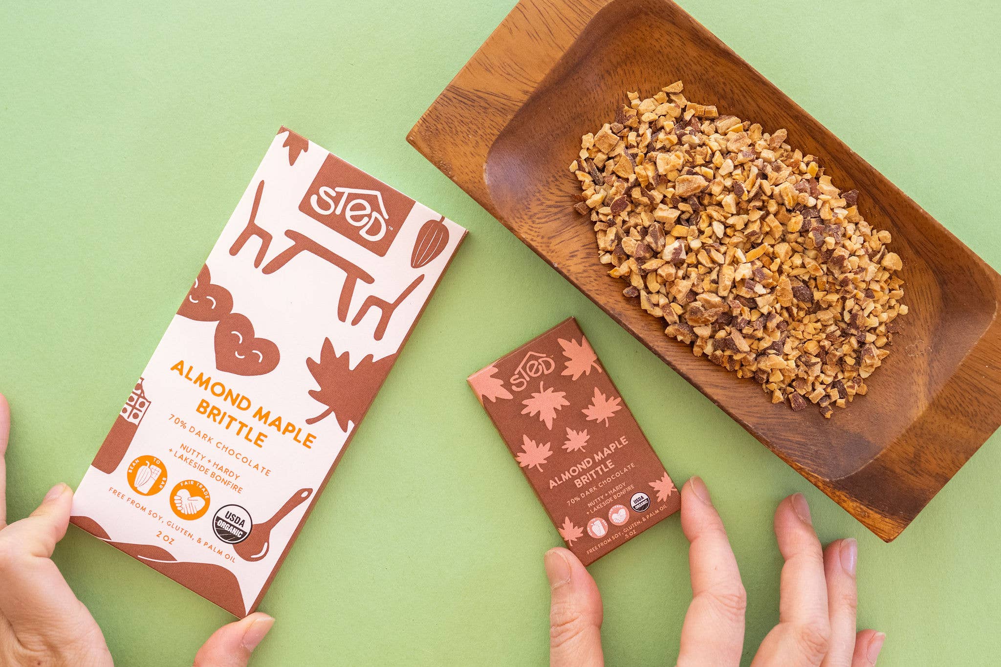 Sted Foods - Vendita all'ingrosso Barretta di cioccolato - Croccante alla mandorla e acero3