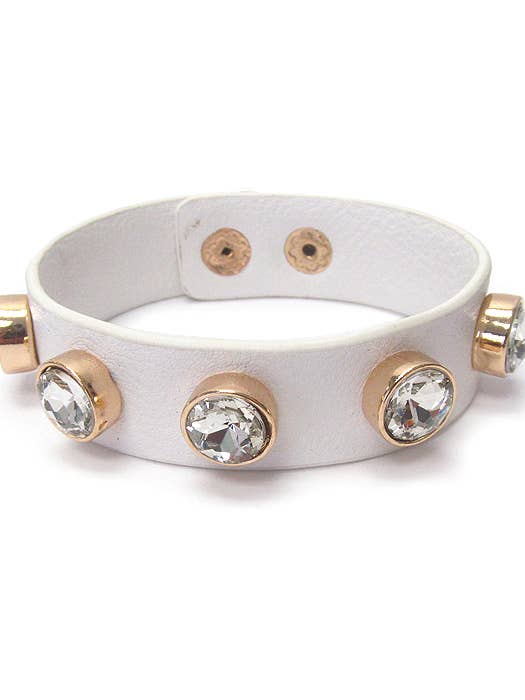 (Z231) KRISTALL-LEDERARMBAND für den Großhandel von Jewelry Max