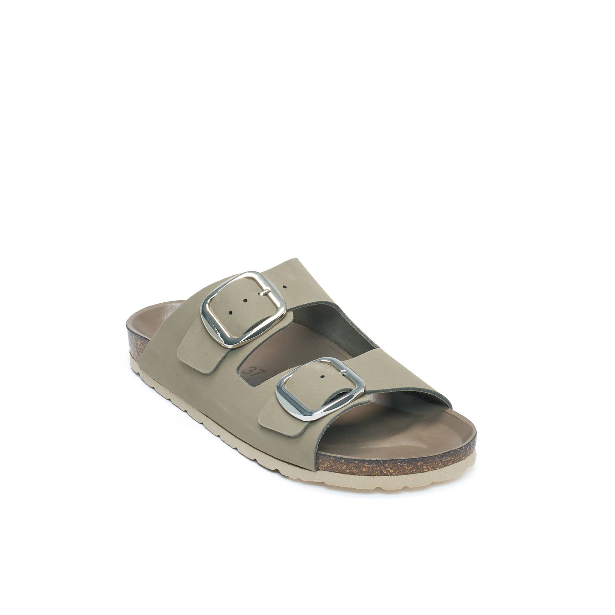 Mandél – Engroshandel sandal - Dame – Ciabatta to remme ALBERTO BIG BUCKLE grå - Art.MD61421