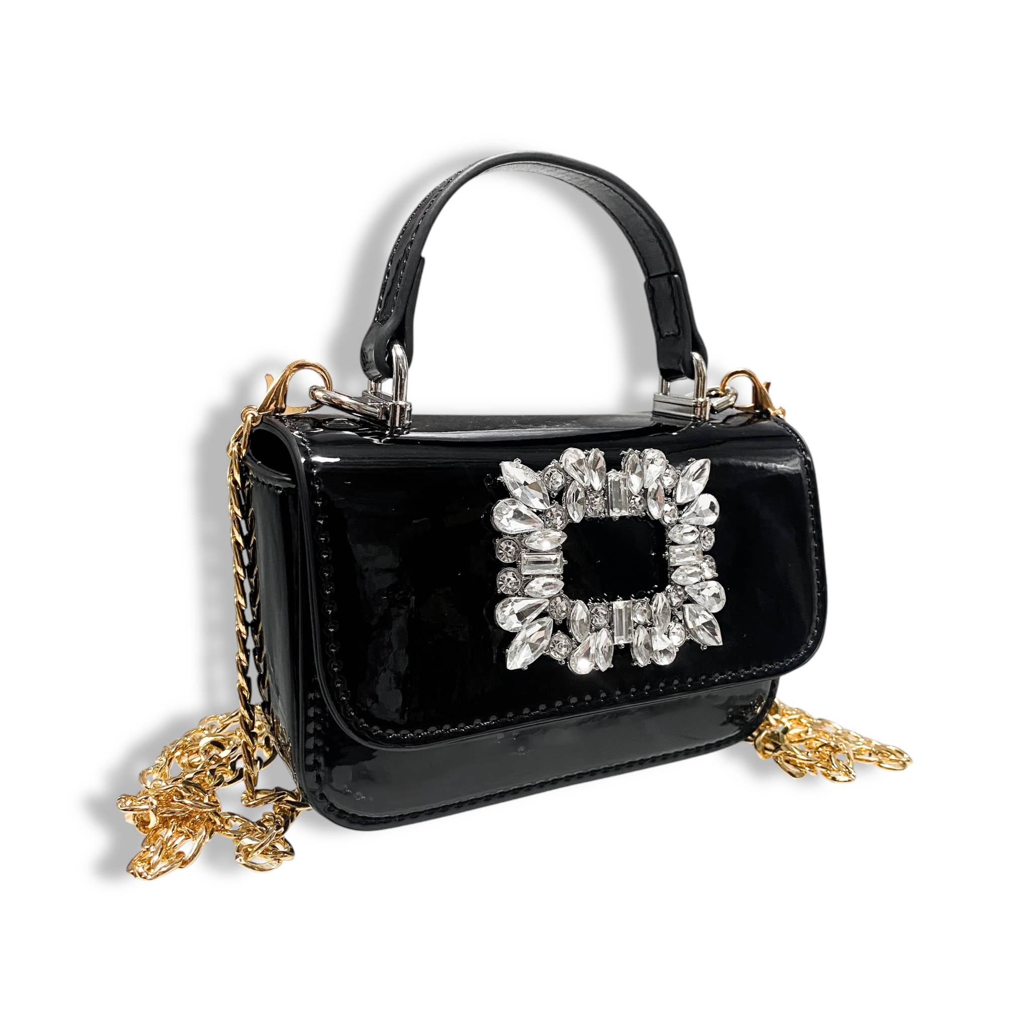 Doe a Dear - Vente Sac à bandoulière – enfant - B1383 Sac Verni Décoré de Strass (5 Couleurs)15