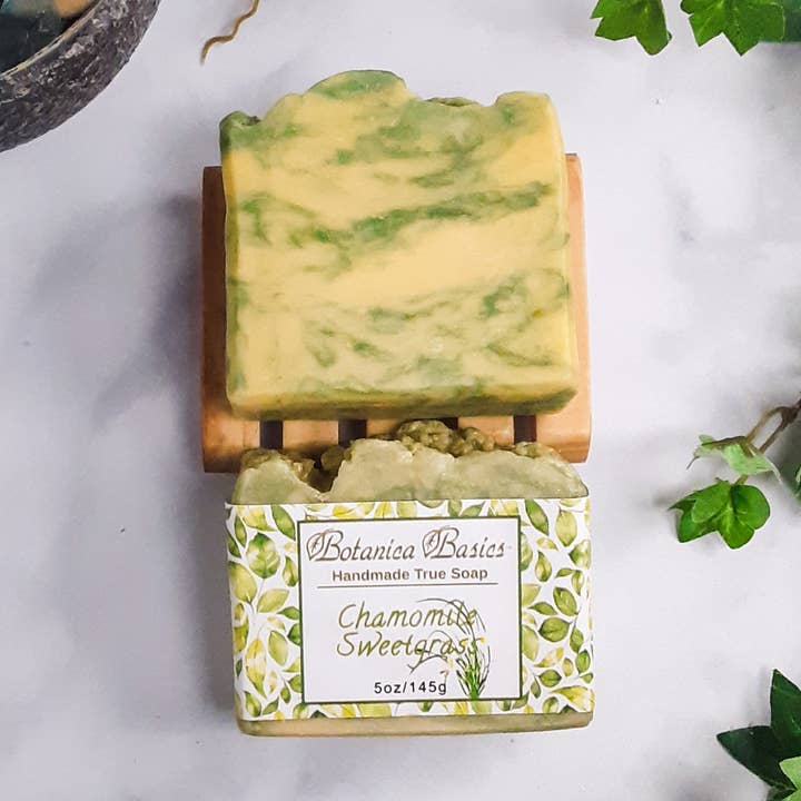 Chamomile Sweet Grass Handmade Soap for wholesale by Botanica Basics Handmade Soap