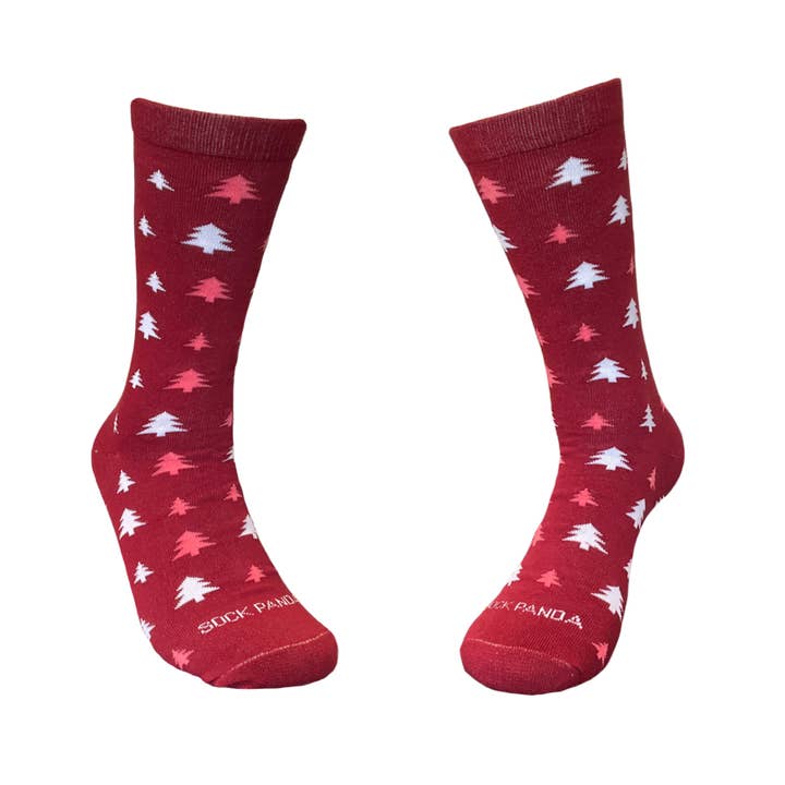 Calcetines con estampado de árboles para las fiestas de invierno de Sock Panda para venta al por mayor de Sock Panda