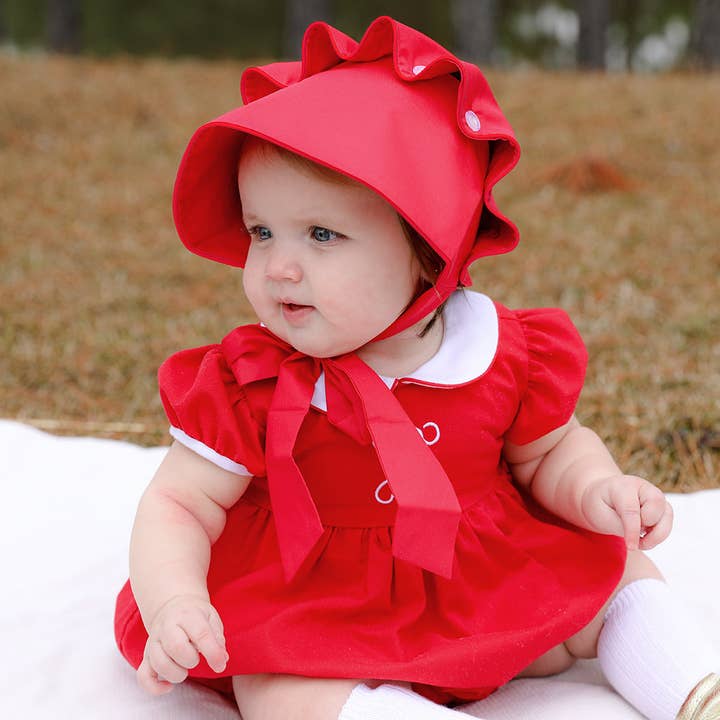 Carson Elizabeth Kids - Wholesale Bonnet - Baby - Red Bonnet1