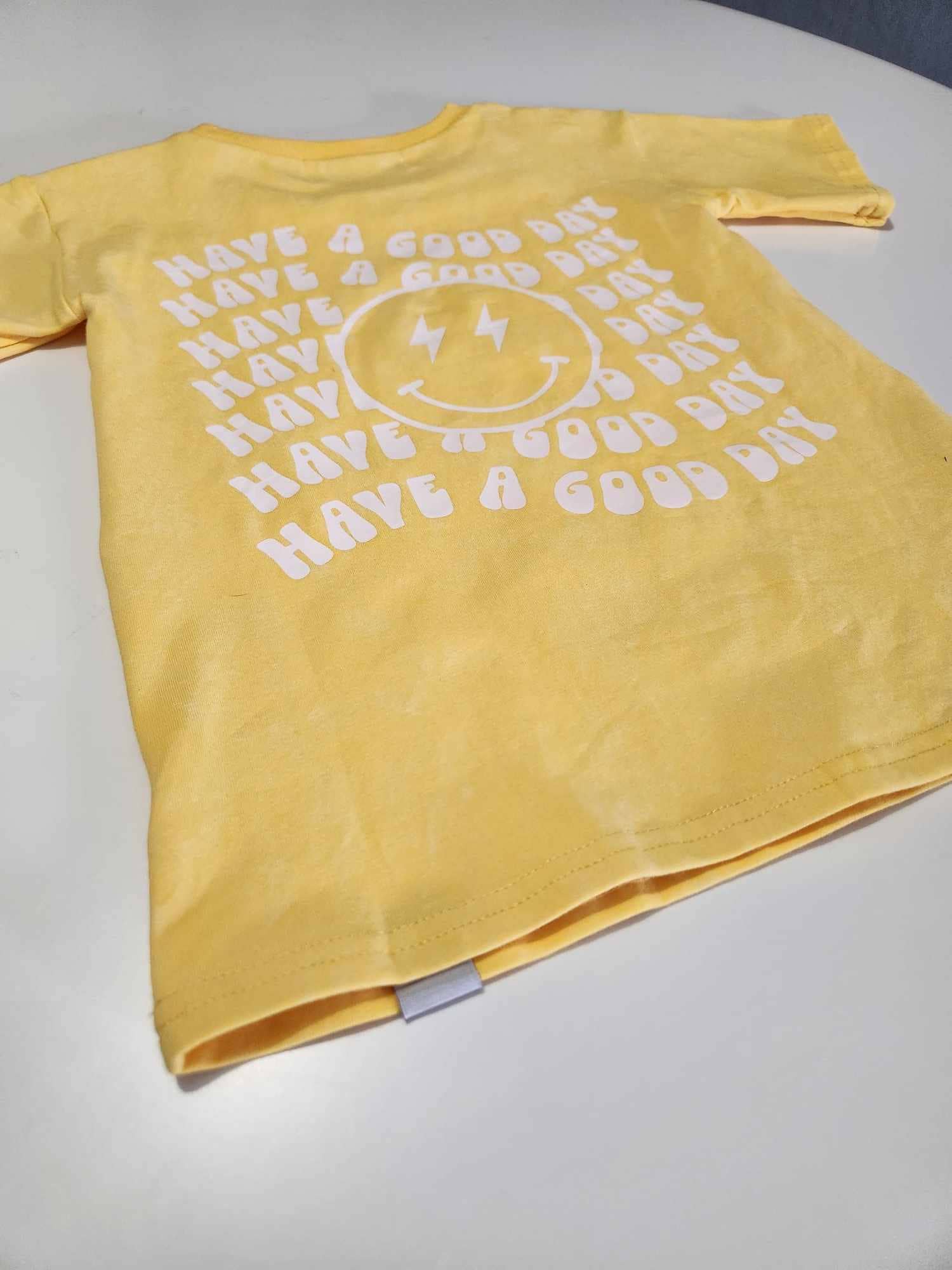 Huds + Hanes - Wholesale Screen-printed t-shirt – Kids - Have a Good Day 😊 Acid Wash Tee3