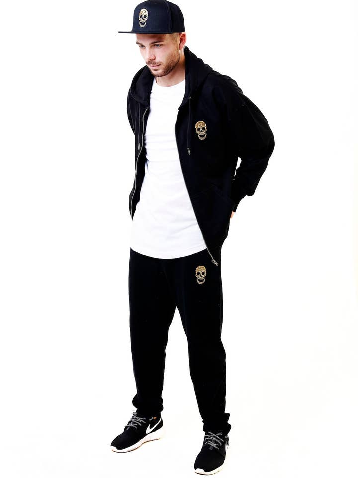 Calça de moletom masculina caveira por atacado de NoFuchsGiven