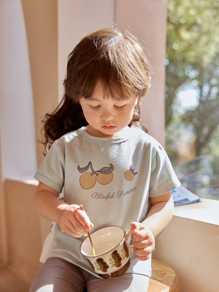 Norsu Organic - Wholesale Screen Printed T-Shirt - Kids - Toddler Organic Graphic T-shirt-Clementine